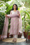 Kota Doria Vaidehi Handblock Suit Set