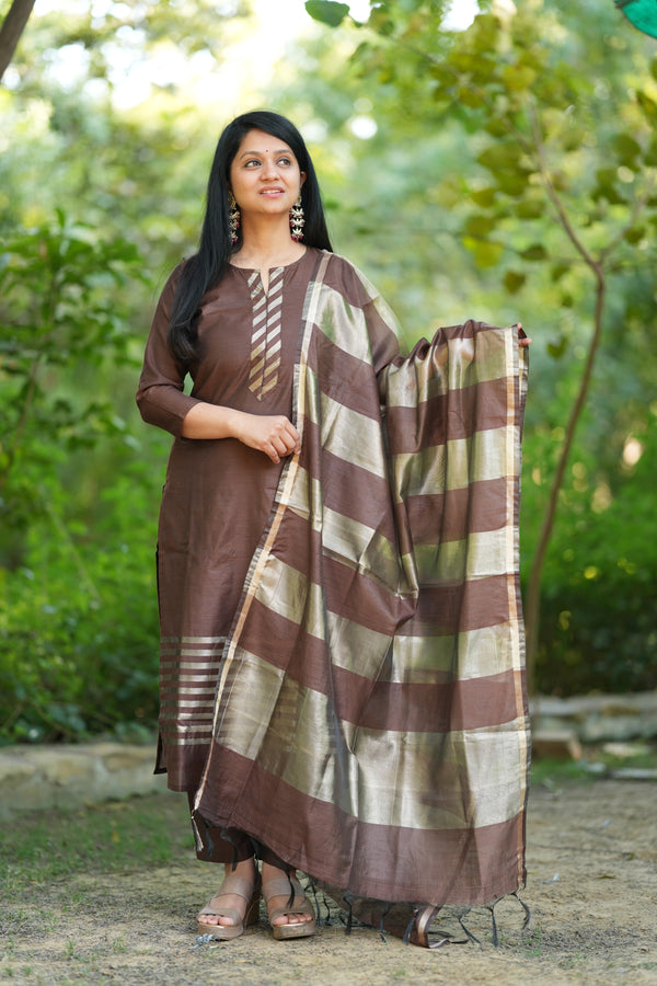 Mrinalini Silk Heritage Suit Set