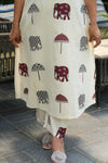 Yazhini Cotton Flex Handloom Elephant Motif Suit Set