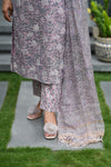 Aarini Schiffli Hand block Cotton Suit Set with Doria Dupatta