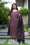 β¨ Aavira Linen Hand BlockPrinted Suit Set with lining