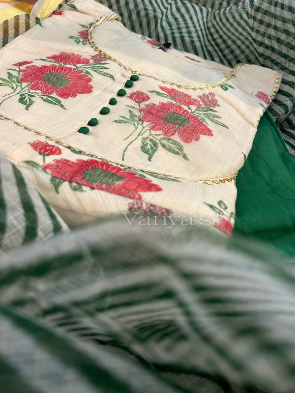 Shruti-Kota Doria Floral Anarkali