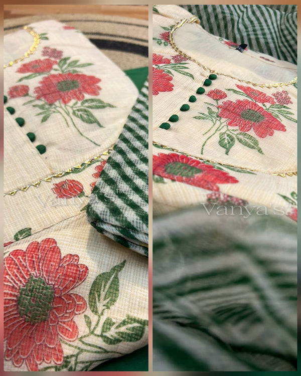 Shruti-Kota Doria Floral Anarkali