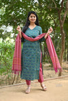 AnvithaElegant Pochampally Handloom Cotton Suit Set