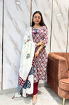 Aashitha Applique Ajrak Cotton Suit Set