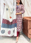 Aashitha Applique Ajrak Cotton Suit Set