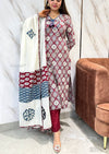 Aashitha Applique Ajrak Cotton Suit Set