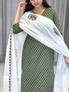 Charitha Applique Ajrak Cotton Suit Set