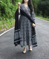βNoorβ Black Cotton Anarkali Set