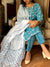 Aqua Bloom Cotton Kurta Set