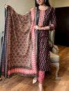 Chand - Black & Red Blossom Cotton Set