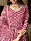 Gulabi Saawan - Handblock Cotton Suit Set