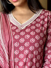 Gulabi Saawan - Handblock Cotton Suit Set
