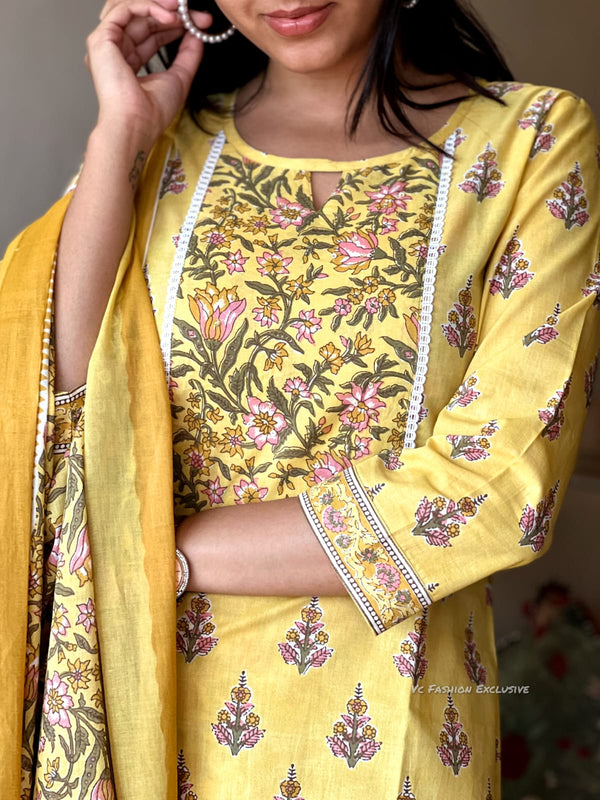 Sunshine Bloom Cotton Suit Set