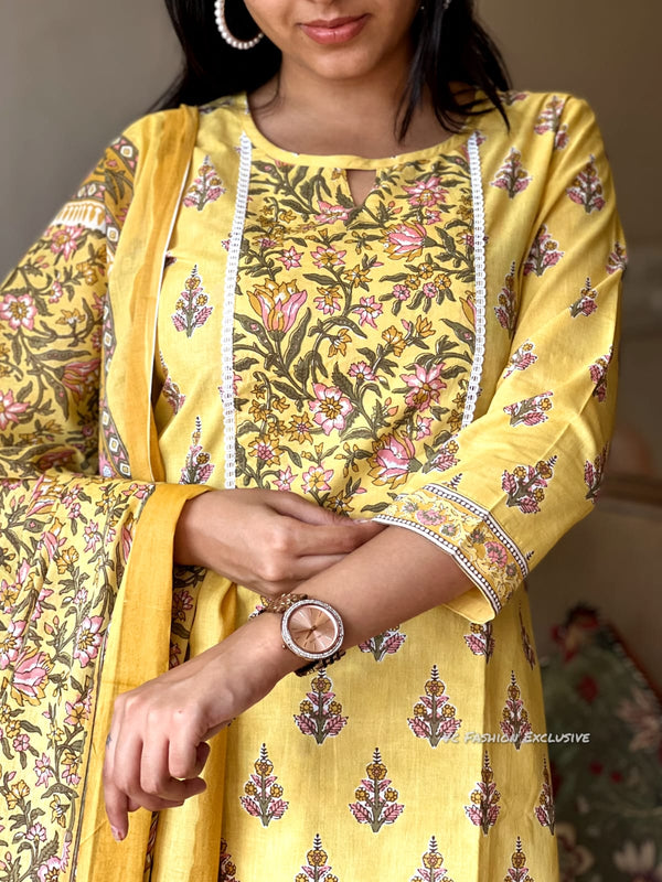 Sunshine Bloom Cotton Suit Set