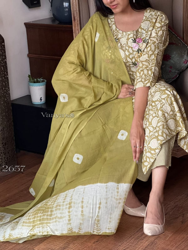 π’ Name: Olive Garden - Embroidered Cotton Suit Set πΏ