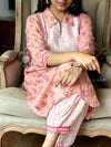 ๐ธ Nazaakat Buti Kurta Set โ Peach & Sky Blue Variants