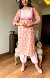 ๐ธ Nazaakat Buti Kurta Set โ Peach & Sky Blue Variants