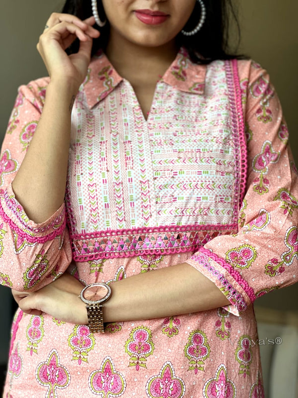 ๐ธ Nazaakat Buti Kurta Set โ Peach & Sky Blue Variants