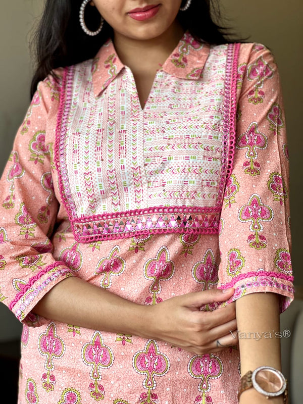 ๐ธ Nazaakat Buti Kurta Set โ Peach & Sky Blue Variants