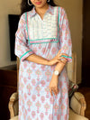 ๐ธ Nazaakat Buti Kurta Set โ Peach & Sky Blue Variants