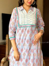 ๐ธ Nazaakat Buti Kurta Set โ Peach & Sky Blue Variants