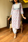 ๐ธ Nazaakat Buti Kurta Set โ Peach & Sky Blue Variants