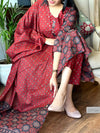 Gulrangi Elegance β Crimson Red Printed Suit Set