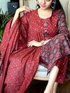 Gulrangi Elegance β Crimson Red Printed Suit Set