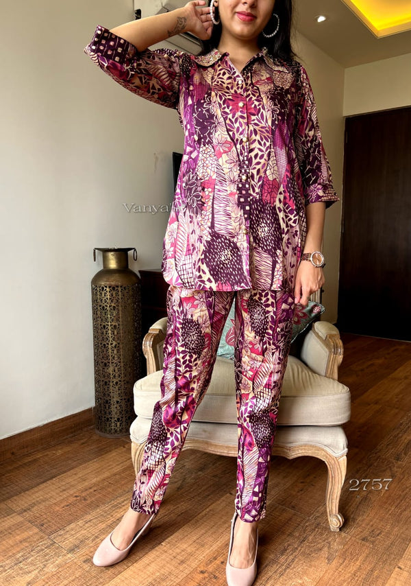 πUrban Luxe Co-ord Set (Available in Teal Blue & Orchid Purple)