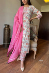 Gulbahaar β Pink Bloom Cotton Kurta Set