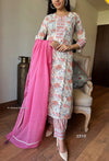 Gulbahaar β Pink Bloom Cotton Kurta Set