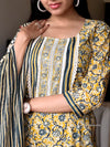 Sunburst Elegance β Yellow Floral Cotton Suit Set
