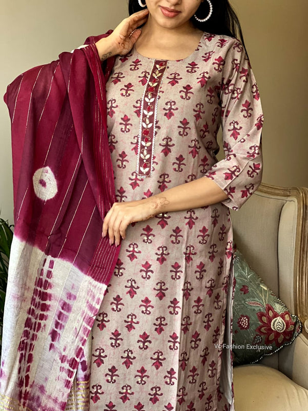 Elegant Everyday Cotton Kurta Sets (2 Color Variants)