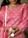 π "Gulaabi Grace" Pink Cotton Suit Set
