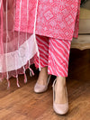 π "Gulaabi Grace" Pink Cotton Suit Set