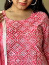 π "Gulaabi Grace" Pink Cotton Suit Set