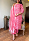 π "Gulaabi Grace" Pink Cotton Suit Set