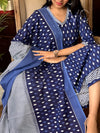 : Indigo Ikat Magic Kurta Set