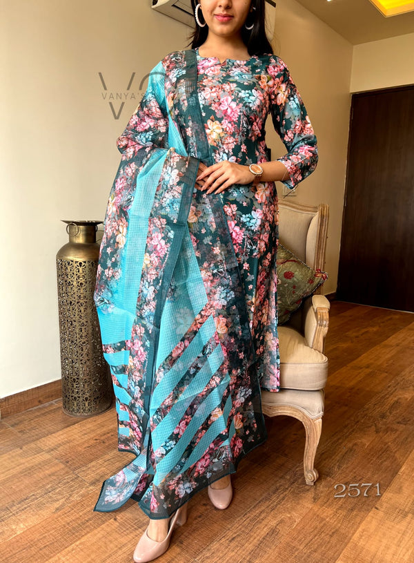 Mystic Bloom β Teal Floral Suit Set
