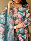 Mystic Bloom β Teal Floral Suit Set