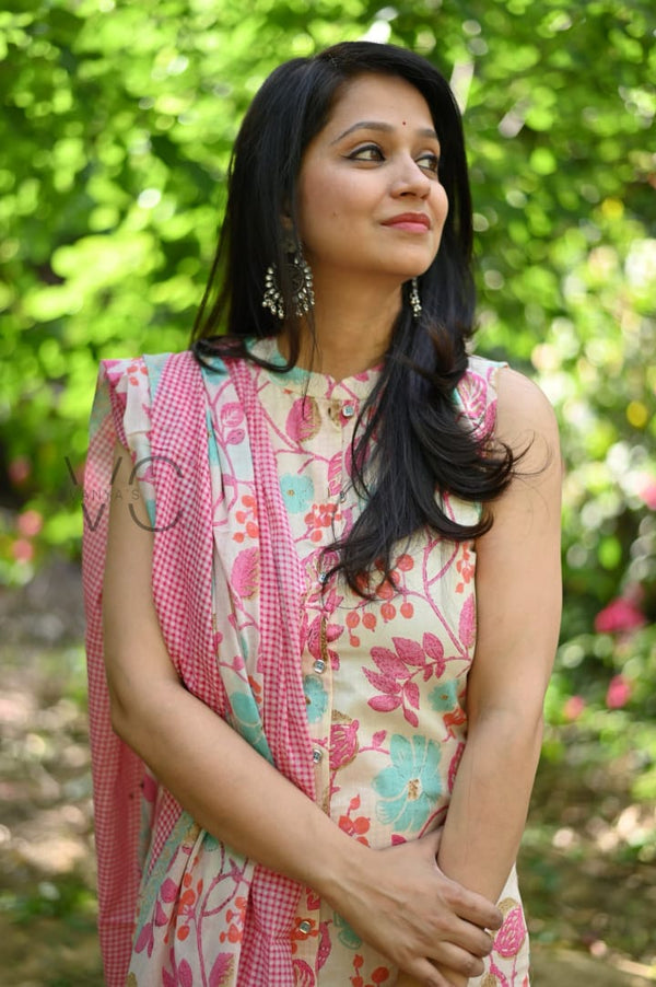 πΈ Name: Blush Breeze Cotton Kurta Set
