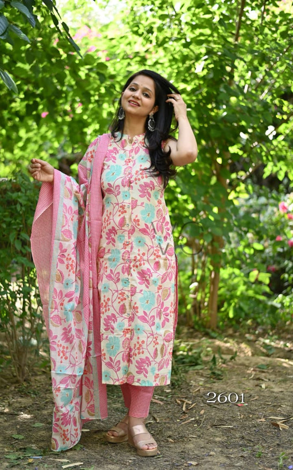 πΈ Name: Blush Breeze Cotton Kurta Set