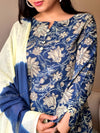 Blue Bloom Cotton Suit Set