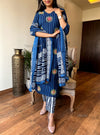 Indigo Blossom Stripe Suit Set