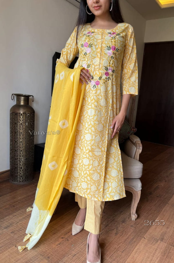 πΌ Sunshine Bloom Printed Cotton Suit Set