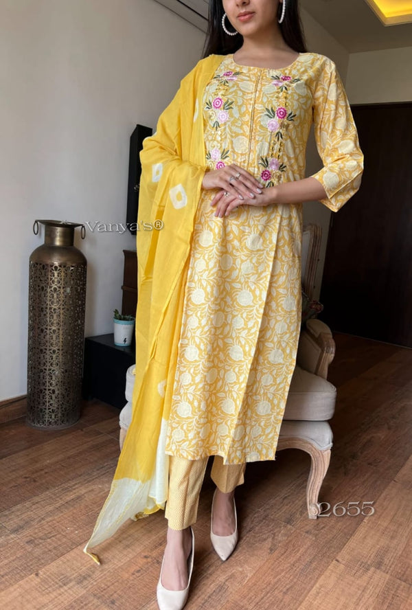 πΌ Sunshine Bloom Printed Cotton Suit Set