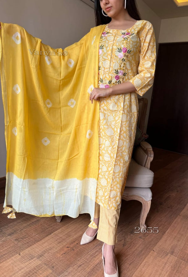 πΌ Sunshine Bloom Printed Cotton Suit Set