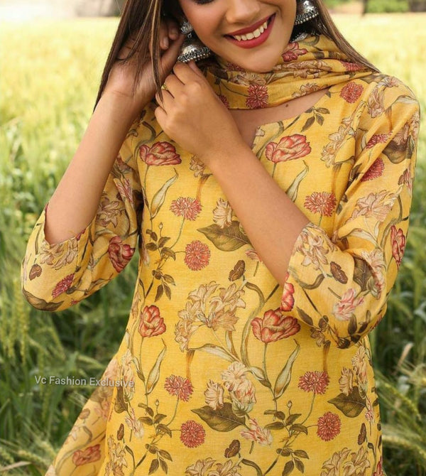 Sunlit Bloom Yellow Floral Suit