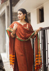 🌟 Terracotta Grace – Narayanpet Cotton Pattu